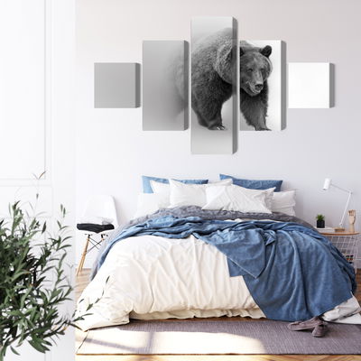 Ljuddämpande tavla - Bear in the fog 3d