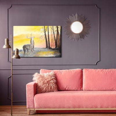 Ljuddämpande tavla - Landscape with a deer