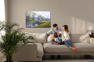 Ljuddämpande tavla - River in the forest