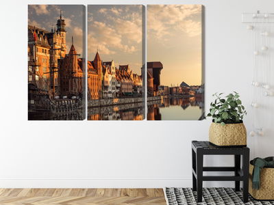 Ljuddämpande tavla - The port of gdansk at sunset