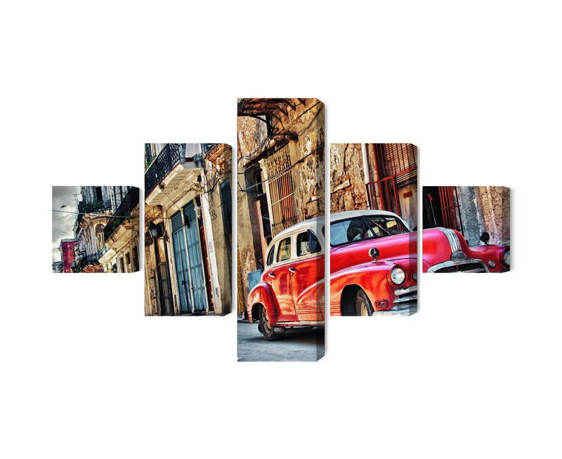 Ljuddämpande tavla - Old american car and havana