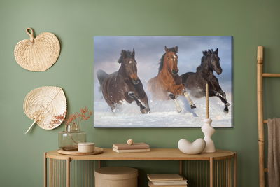 Ljuddämpande tavla - Galloping horses in winter