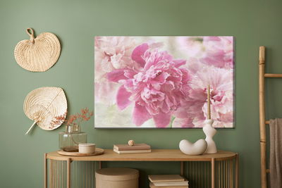Ljuddämpande tavla - Peonies in retro style