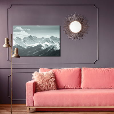 Ljuddämpande tavla - Black and white mountain