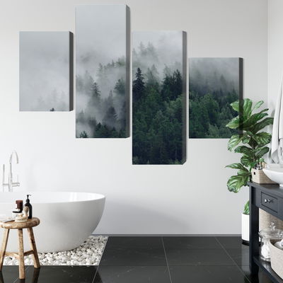 Ljuddämpande tavla - Green misty forest
