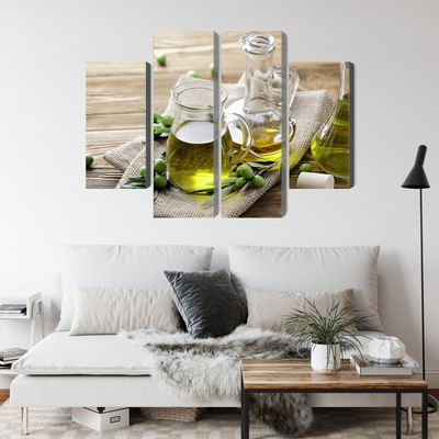 Ljuddämpande tavla - Olive oil with green olives