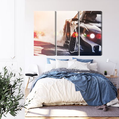 Ljuddämpande tavla - Black drifting 3d car