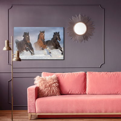 Ljuddämpande tavla - Galloping horses in winter