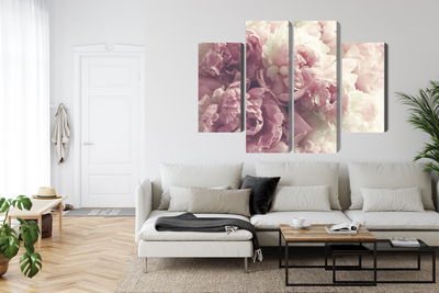 Ljuddämpande tavla - Peonies in shades of pink