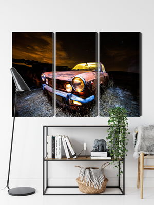 Ljuddämpande tavla - Old abandoned car 3d