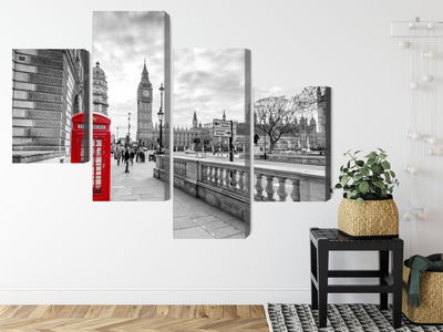 Ljuddämpande tavla - Red London telephone booth 3d