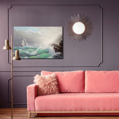 Ljuddämpande tavla - Sailboat with sea and waves