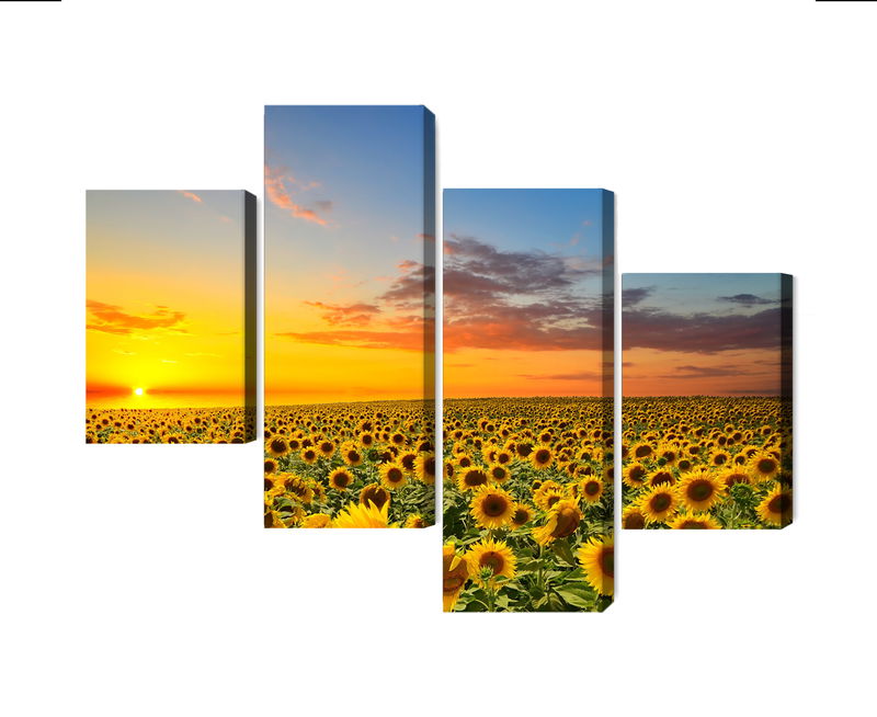 Ljuddämpande tavla - Sunset over a 3d sunflower