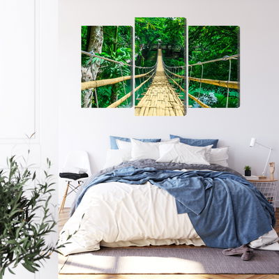 Ljuddämpande tavla - Bamboo bridge in the rain