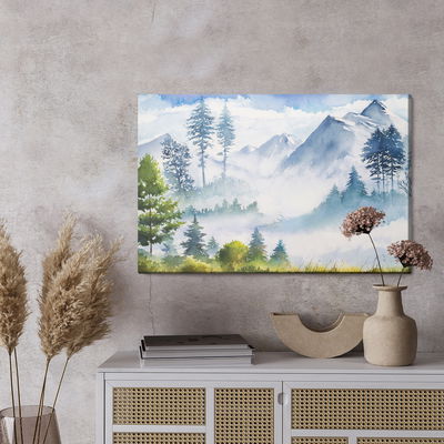 Ljuddämpande tavla - Watercolour mountain