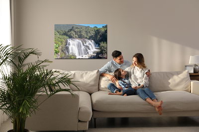 Ljuddämpande tavla - A waterfall among lush