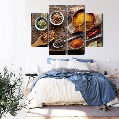 Ljuddämpande tavla - Board with various spices