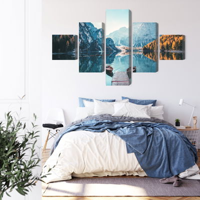 Ljuddämpande tavla - Lake braies in the italian