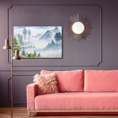 Ljuddämpande tavla - Watercolour mountain