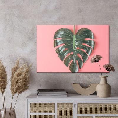Ljuddämpande tavla - Heart-shaped monstera leaf