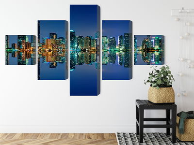 Ljuddämpande tavla - Panorama of miami by night