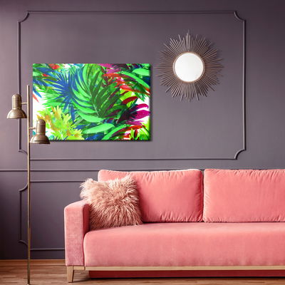 Ljuddämpande tavla - Colorful tropical leaves