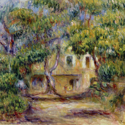 Vooraanzicht van Pierre-auguste renoir the. De volledige gedrukte compositie is te zien zonder het schuine productaanzicht of de detailopname van het geloppervlak.