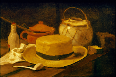 Vooraanzicht van Vincent van gogh still life. De volledige gedrukte compositie is te zien zonder het schuine productaanzicht of de detailopname van het geloppervlak.