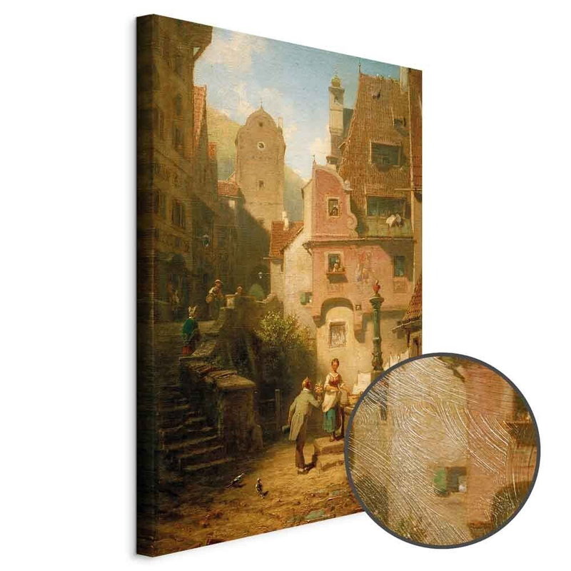 Produktvy av Carl spitzweg well-wisher. En rund detaljförstoring visar den strukturerade gelytan.