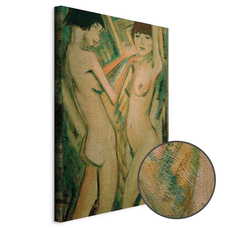 Produktvy av Otto mueller two girls. En rund detaljförstoring visar den strukturerade gelytan.