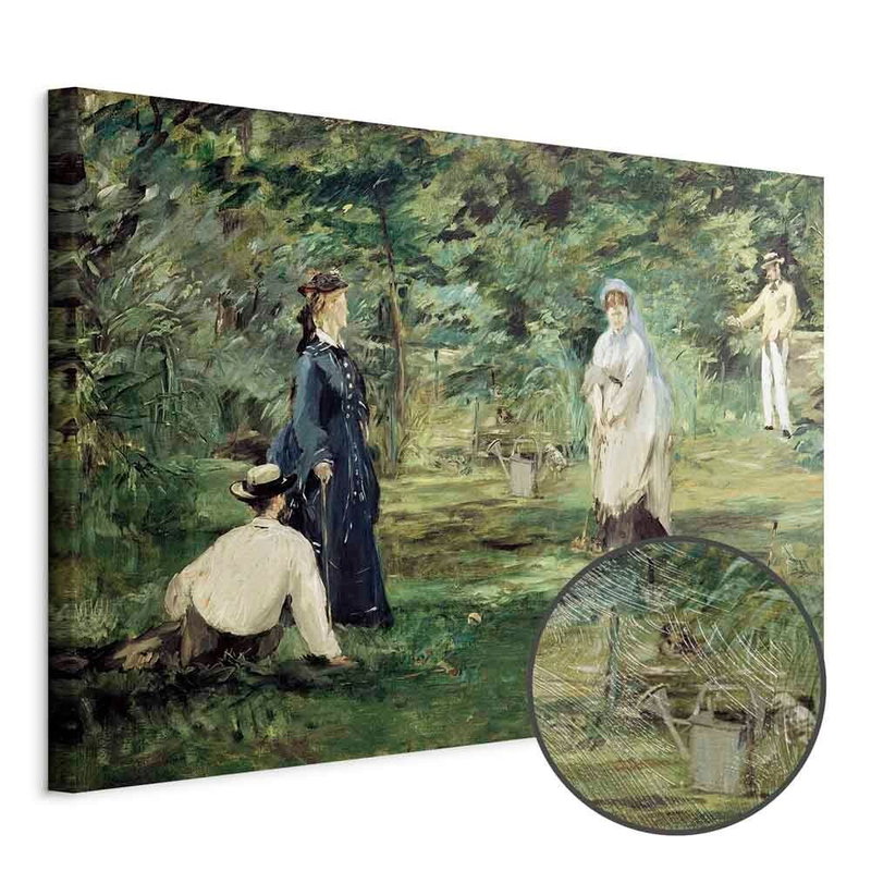 Produktvy av Edouard manet the croquet. En rund detaljförstoring visar den strukturerade gelytan.