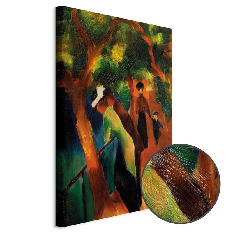 Produktvy av August macke sunny path. En rund detaljförstoring visar den strukturerade gelytan.