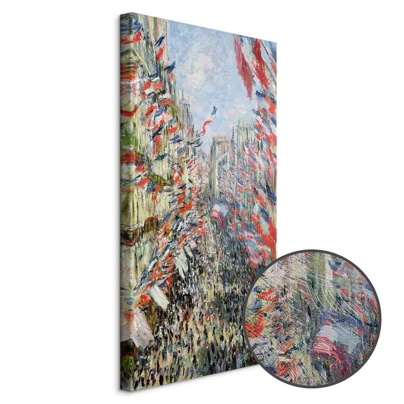 Produktvy av Claude monet the rue. En rund detaljförstoring visar den strukturerade gelytan.