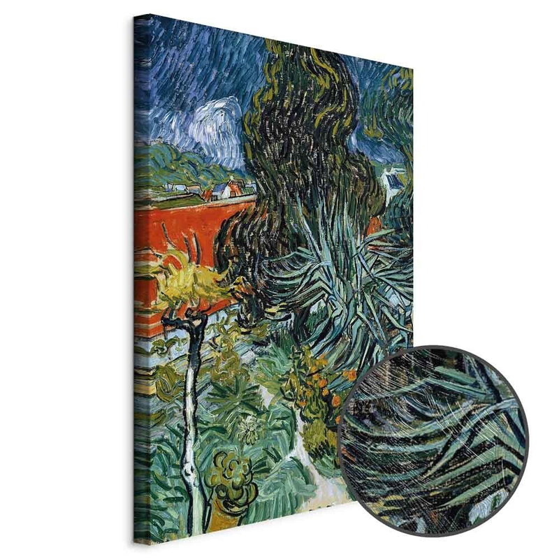 Produktvy av Vincent van gogh the garden. En rund detaljförstoring visar den strukturerade gelytan.