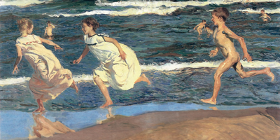 Vooraanzicht van Joaqu n sorolla y bastida. De volledige gedrukte compositie is te zien zonder het schuine productaanzicht of de detailopname van het geloppervlak.