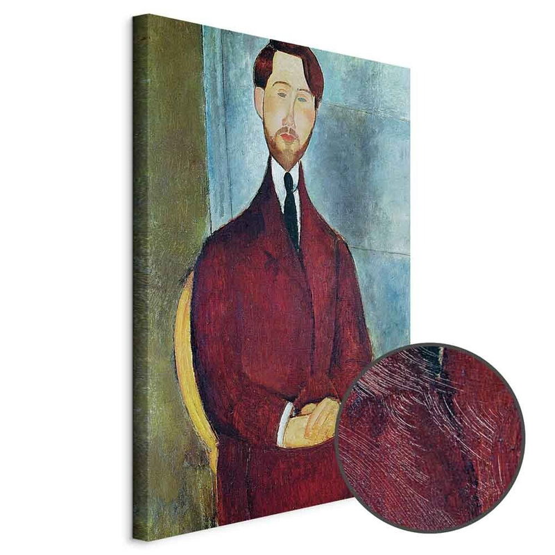 Produktvy av Amedeo modigliani leopold. En rund detaljförstoring visar den strukturerade gelytan.