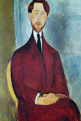 Vooraanzicht van Amedeo modigliani leopold. De volledige gedrukte compositie is te zien zonder het schuine productaanzicht of de detailopname van het geloppervlak.