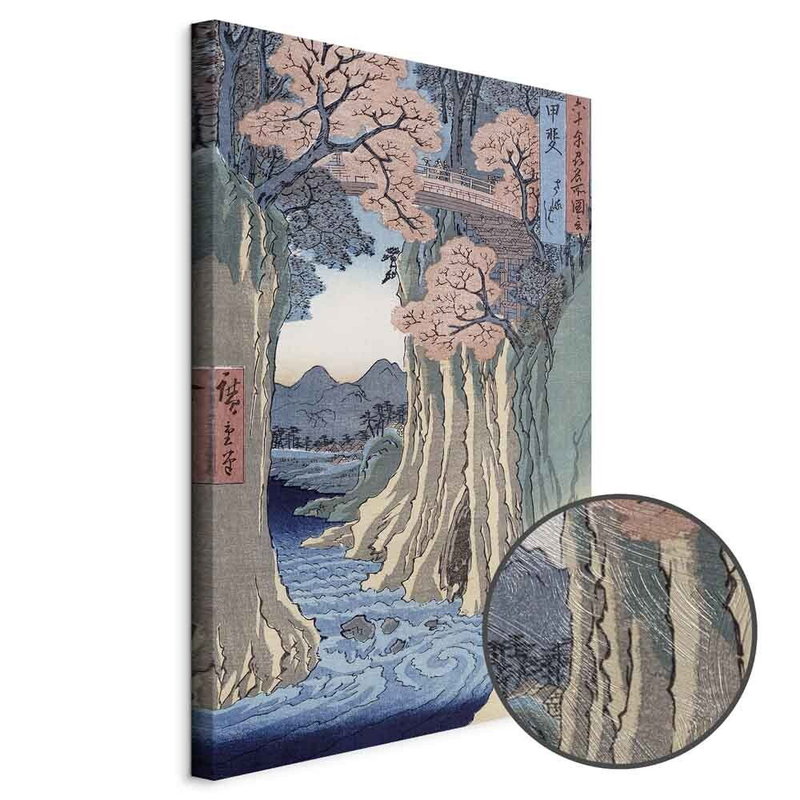 Produktvy av Utagawa hiroshige the monkey. En rund detaljförstoring visar den strukturerade gelytan.