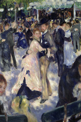 Vooraanzicht van Pierre-auguste renoir le. De volledige gedrukte compositie is te zien zonder het schuine productaanzicht of de detailopname van het geloppervlak.