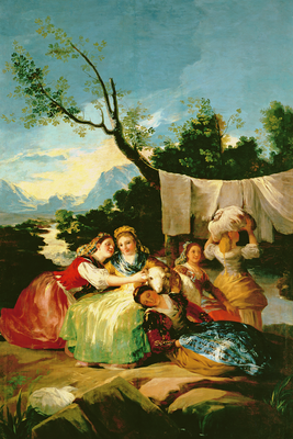 Vooraanzicht van Francisco goya the. De volledige gedrukte compositie is te zien zonder het schuine productaanzicht of de detailopname van het geloppervlak.