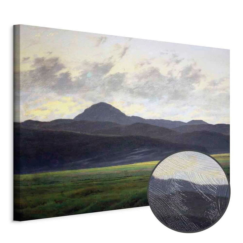 Produktvy av Caspar david friedrich. En rund detaljförstoring visar den strukturerade gelytan.