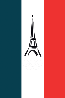 Vooraanzicht van French flag with graphic. De volledige gedrukte compositie is te zien zonder het schuine productaanzicht of de detailopname van het geloppervlak.