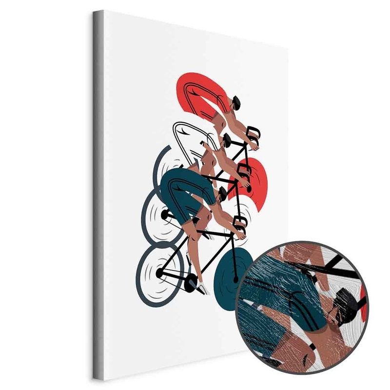 Produktvy av Cycling race competitors on. En rund detaljförstoring visar den strukturerade gelytan.