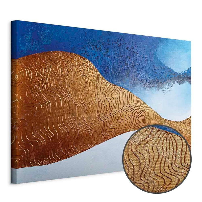 Produktvy av Indigo ridge wide. En rund detaljförstoring visar den strukturerade gelytan.