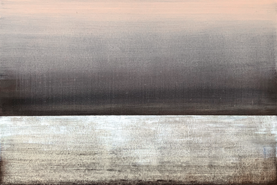 Vooraanzicht van Pink dawn wide. De volledige gedrukte compositie is te zien zonder het schuine productaanzicht of de detailopname van het geloppervlak.