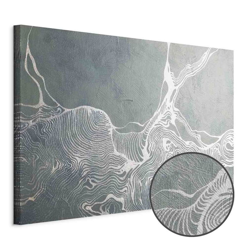Produktvy av Harmony of lines wide. En rund detaljförstoring visar den strukturerade gelytan.