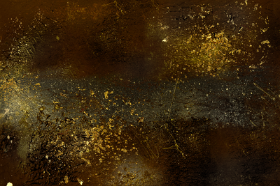 Vooraanzicht van Golden constellation wide. De volledige gedrukte compositie is te zien zonder het schuine productaanzicht of de detailopname van het geloppervlak.