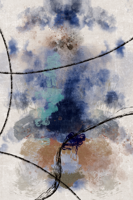 Vooraanzicht van Reverie texture. De volledige gedrukte compositie is te zien zonder het schuine productaanzicht of de detailopname van het geloppervlak.