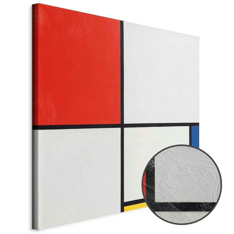 Produktvy av Piet mondrian composition no. En rund detaljförstoring visar den strukturerade gelytan.