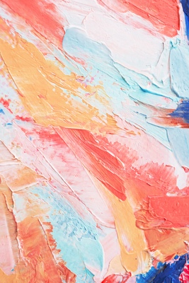 Vooraanzicht van Spring shades - a colorful. De volledige gedrukte compositie is te zien zonder het schuine productaanzicht of de detailopname van het geloppervlak.